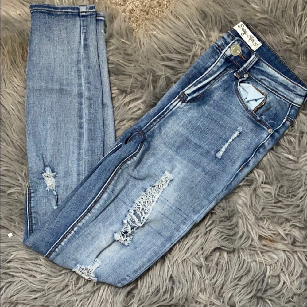 High Waisted Ripped Skinny Jeans